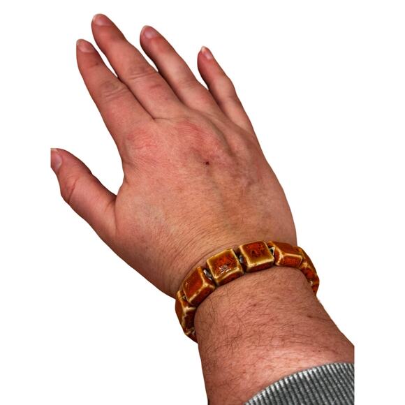 Orange Ceramic Bead Bracelet - Picture 4 of 6